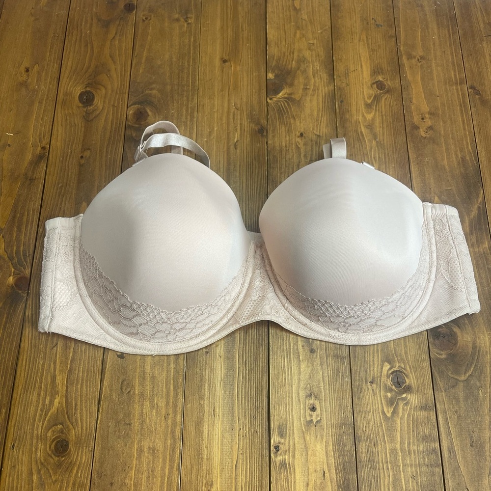 Torrid size 44F pale pink nude push up strapless bra